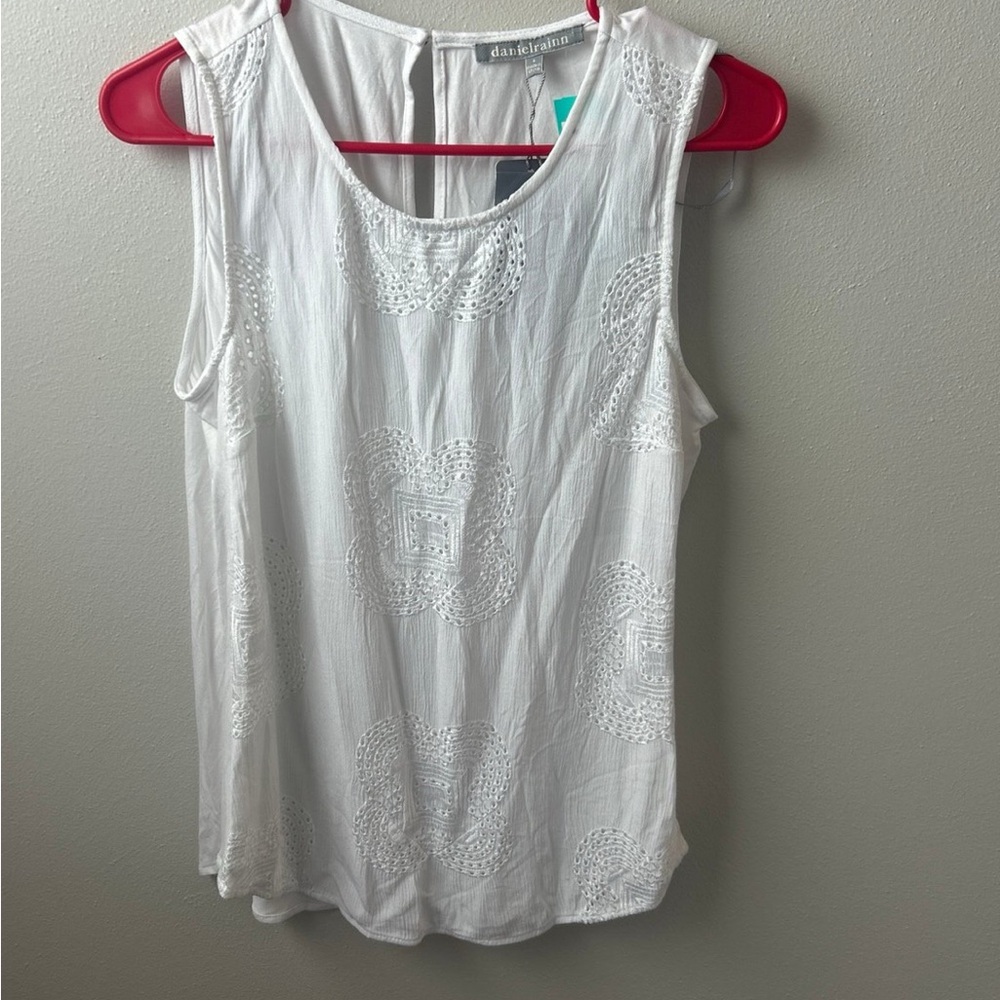 Daniel Rainn White Textured Tank Top NEW size small